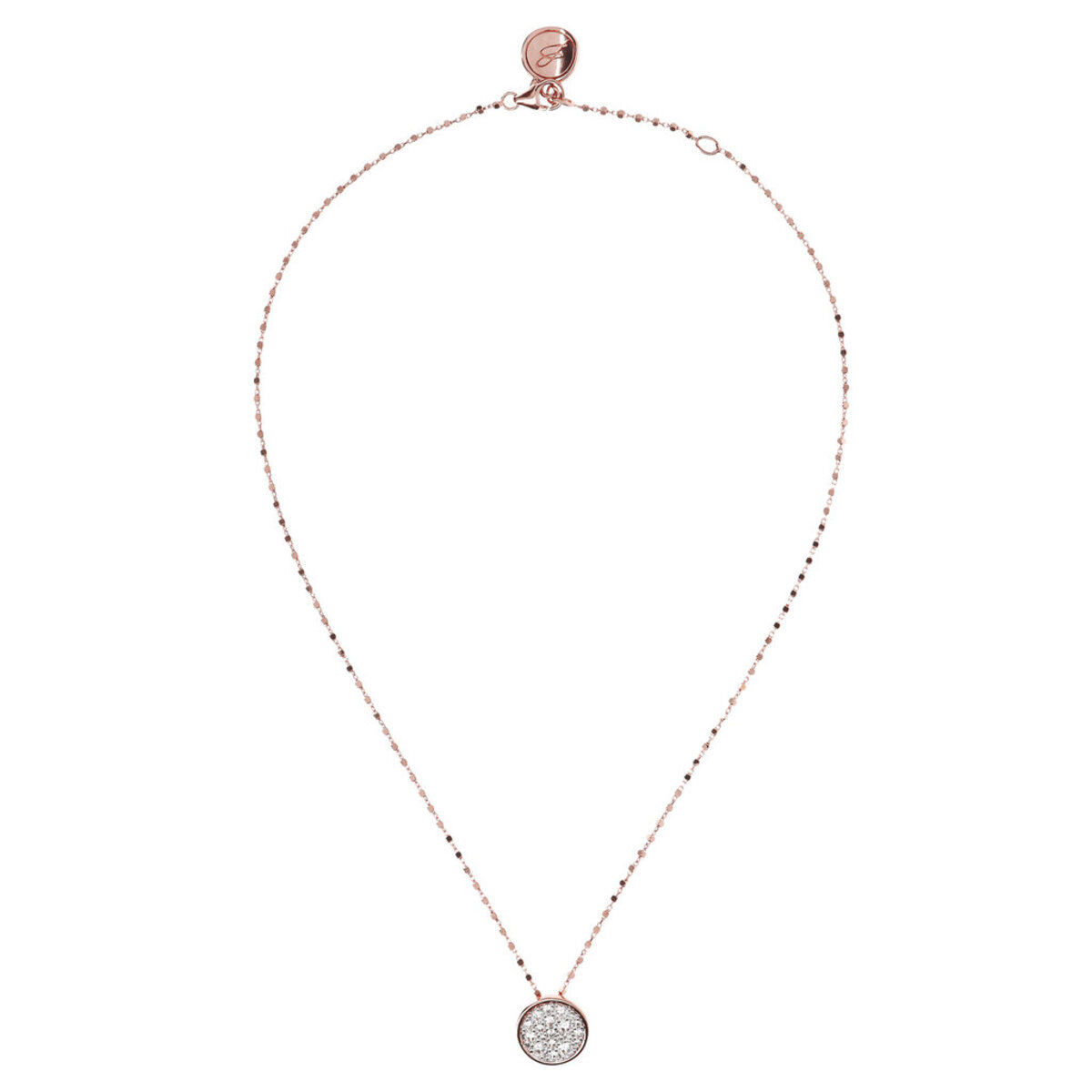 Cubetti Chain Necklace with Round Pavé Pendant