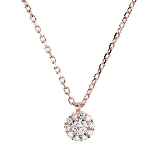 Forzatina Chain Necklace with Flower Pendant with Cubic Zirconia