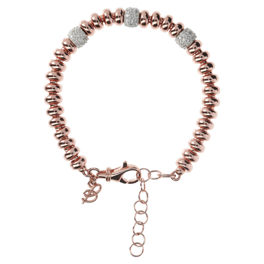 Bracelet with Rondelle Alternating with Pavé Elements in Cubic Zirconia