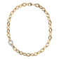 Golden Marquise Necklace with Pavé Element in Cubic Zirconia