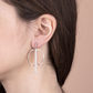 Dangle Earrings with Hoop and Pavé Bar in Cubic Zirconia