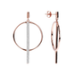 Dangle Earrings with Hoop and Pavé Bar in Cubic Zirconia