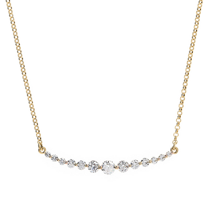 Golden Necklace with Light Points in Cubic Zirconia