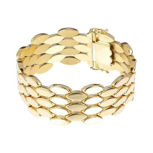 Golden Marquise Polished Link Bracelet
