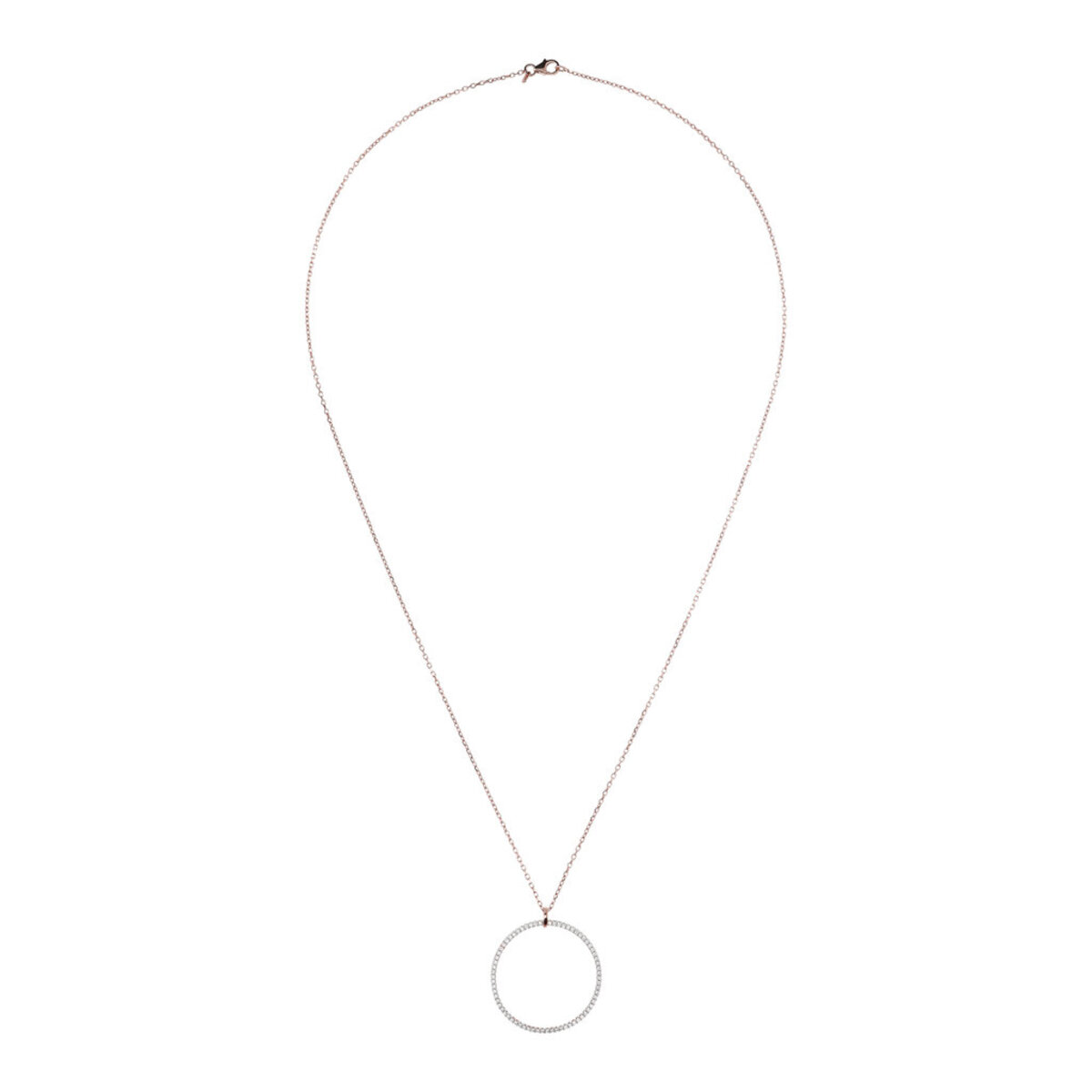 Forzatina Chain Necklace with Pavé Circle Pendant