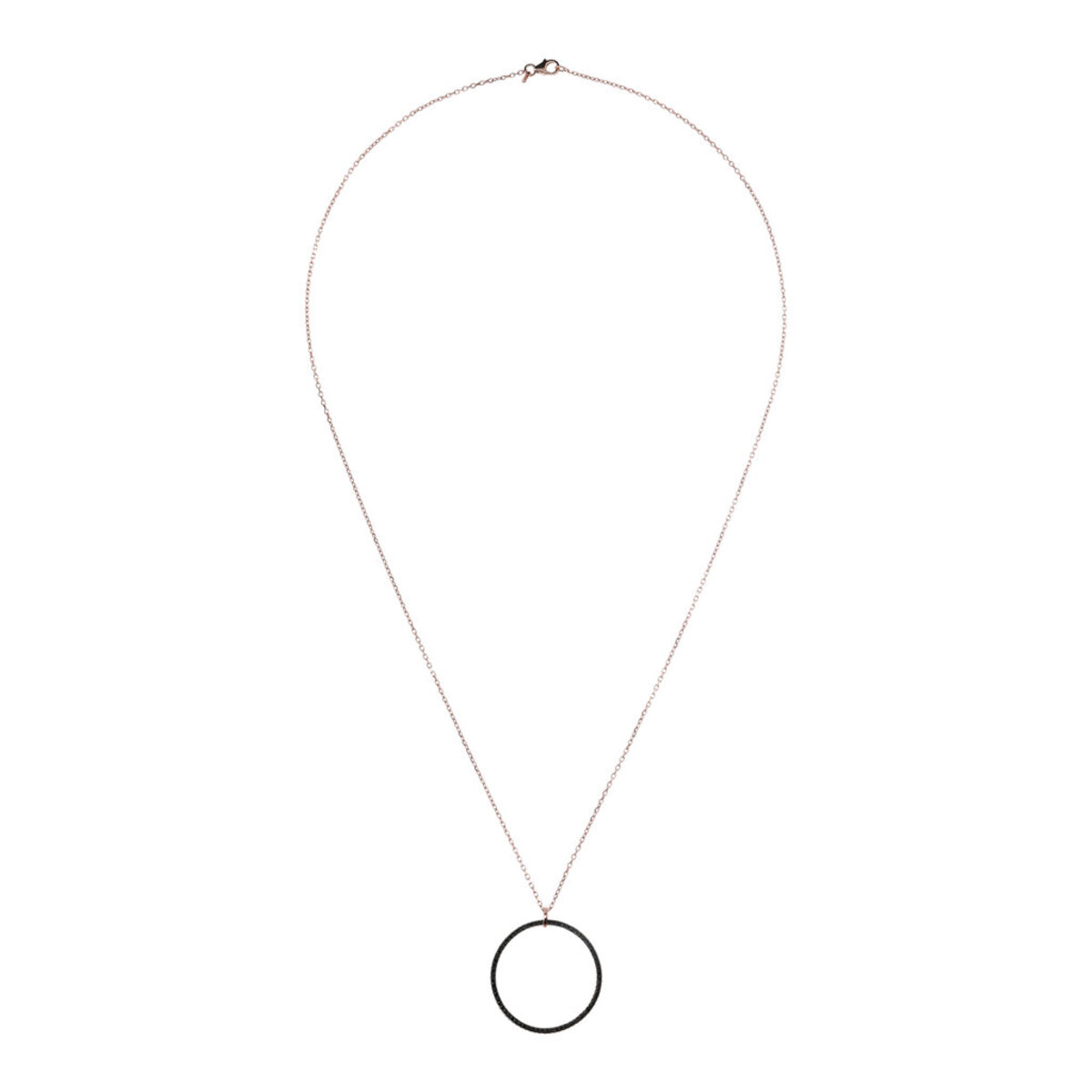 Forzatina Chain Necklace with Pavé Circle Pendant