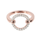 Cocktail Ring with Circle in Black Spinel or Cubic Zirconia