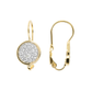 Golden Pendant Earrings with Round Pavé