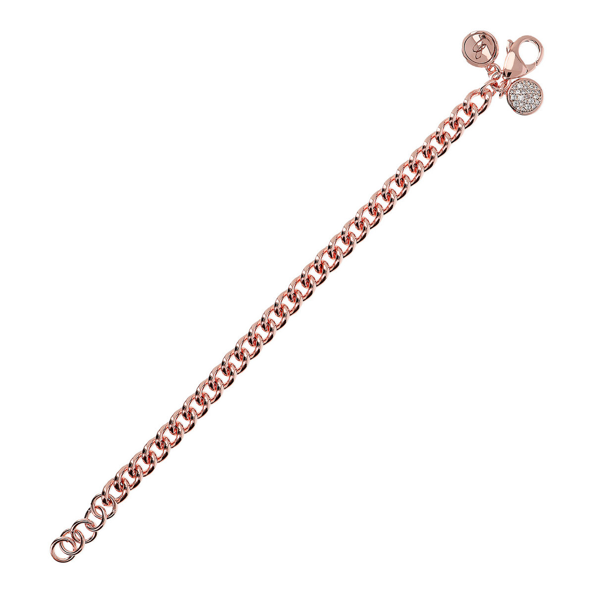 Curb Chain Bracelet with Pavé Pendant in Cubic Zirconia