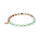 Elastic Bracelet with Natural Stones and Golden Rosé Spheres