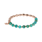 Elastic Bracelet with Natural Stones and Golden Rosé Spheres
