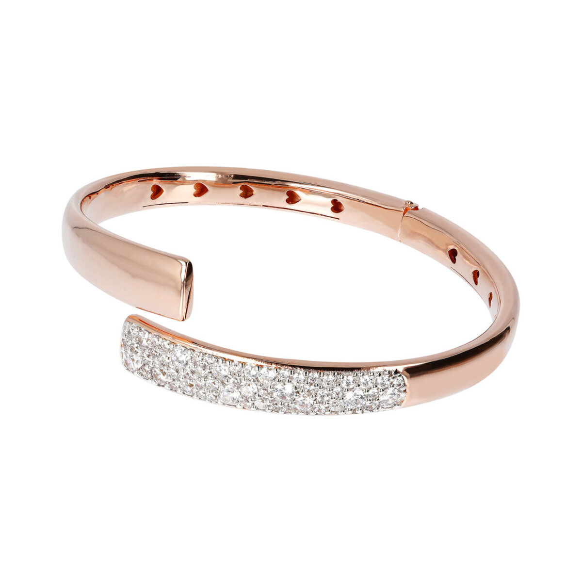 Contrarié Rigid Bracelet with Pavé in Cubic Zirconia