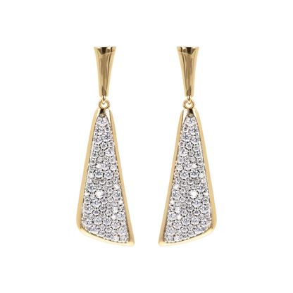 Golden Sail Pendant Earrings in Cubic Zirconia