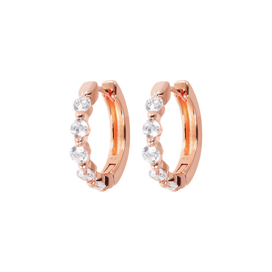 Circle Pendant Earrings with Light Spots in Cubic Zirconia