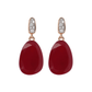 Drop Dangle Earrings with Natural Stone and Cubic Zirconia