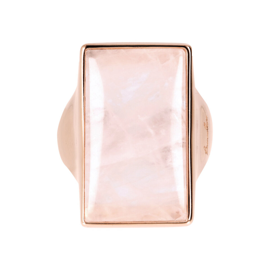 Chevalier Ring with Rectangular Natural Stone