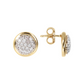 Golden Stud Earrings with Pavé in Cubic Zirconia