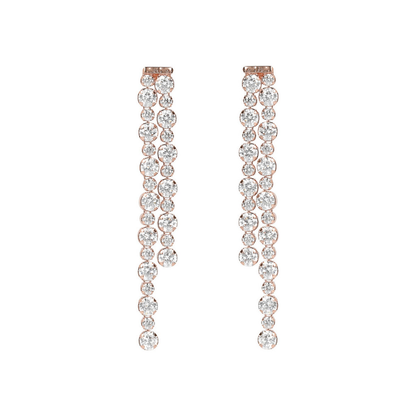 Double Tennis Pendant Earrings with Cubic Zirconia