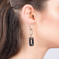 2 in 1 Pendant Earrings with Chain and Natural Stone