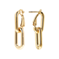 Golden Pendant Earrings with Elongated Forzatina Paperclip
