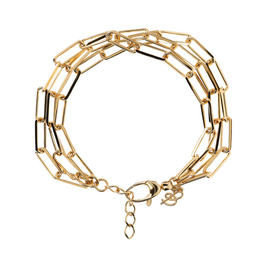 Golden Multistrand Bracelet with Elongated Forzatina Chain
