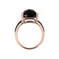 Cocktail Ring with Faceted Natural Stone and Pavé