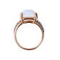 Cocktail Ring with Faceted Natural Stone and Pavé