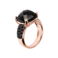 Cocktail Ring with Faceted Natural Stone and Pavé