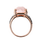 Cocktail Ring with Faceted Natural Stone and Pavé