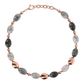 Choker Necklace with Gray Quartz and Golden Rosé Nuggets