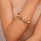 Bracelet with Gray Quartz and Golden Rosé nuggets