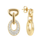 Golden Oval Pavé Earrings in Cubic Zirconia