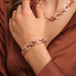 Bracelet with Round Alternating Links and Pavé Elements in Cubic Zirconia
