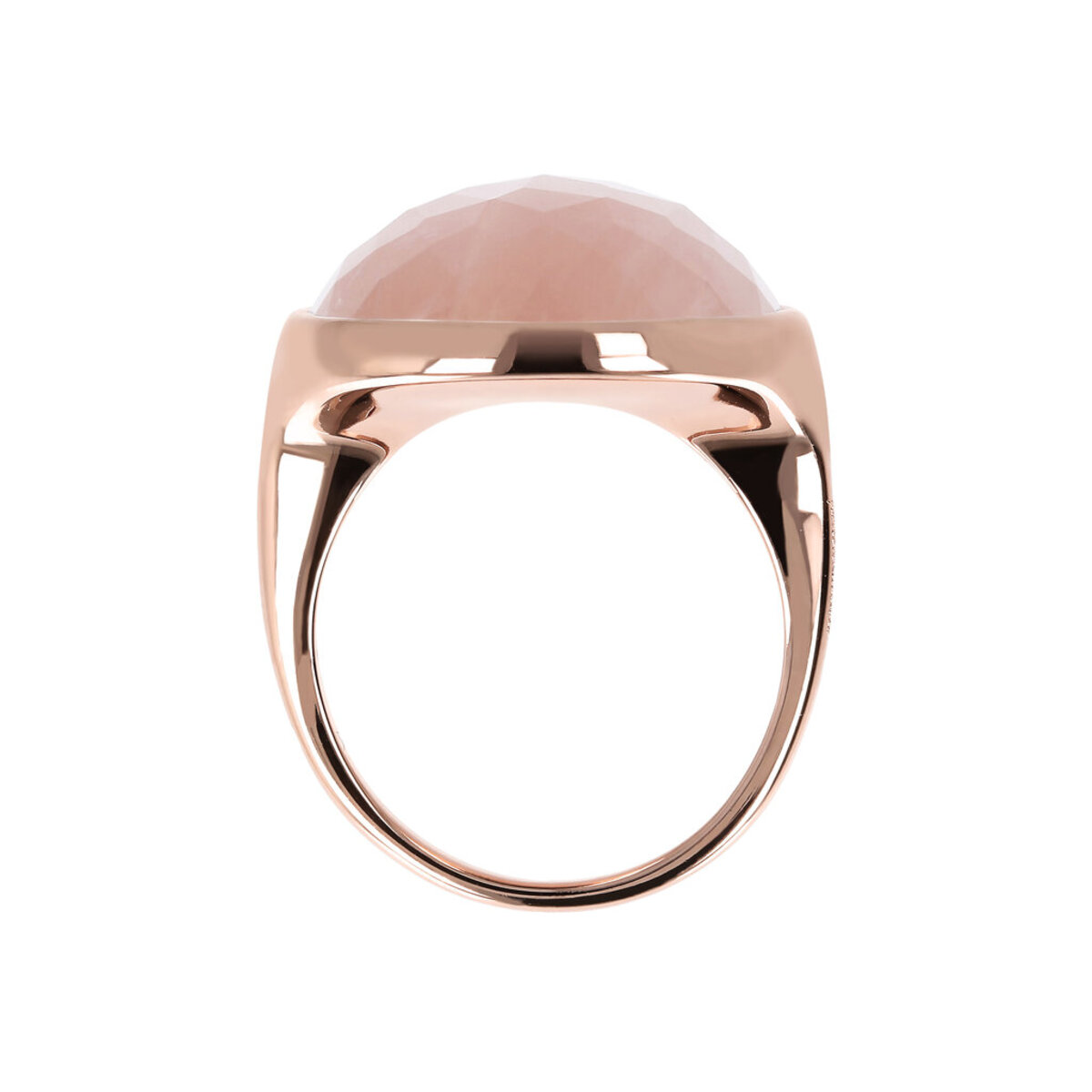 Cocktail Ring with Round Faceted Natural Stone