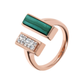 Contrarié Ring with Natural Stone and Cubic Zirconia