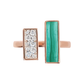 Contrarié Ring with Natural Stone and Cubic Zirconia