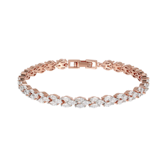 Braid Design Tennis Bracelet with Cubic Zirconia