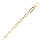 Golden Paperclip Thick Chain Bracelet with Pavé Element