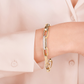 Golden Paperclip Thick Chain Bracelet with Pavé Element