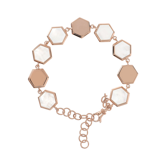 Bracelet with Hexagonal Elements in Natural Stone