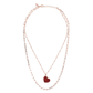 Forzatina Multistrand Necklace and Rosary Chain with Heart Pendant in Natural Stone