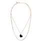 Forzatina Multistrand Necklace and Rosary Chain with Heart Pendant in Natural Stone