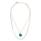 Forzatina Multistrand Necklace and Rosary Chain with Heart Pendant in Natural Stone