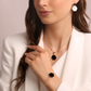 Forzatina Chain Necklace with Small Hexagon Pendant in Natural Stone