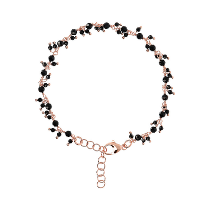 Bracelet with Small Charms in Black Spinel Natural Stone