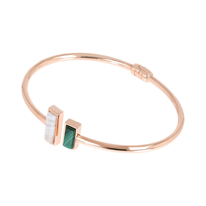 Contrarié Rigid Bracelet with Rectangular Natural Stones