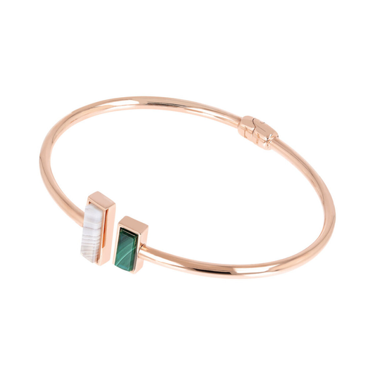 Contrarié Rigid Bracelet with Rectangular Natural Stones