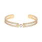 Golden Bangle Bracelet with Cubic Zirconia