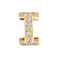 Golden Lobe Earrings with Pavé Letter in Cubic Zirconia