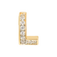 Golden Lobe Earrings with Pavé Letter in Cubic Zirconia